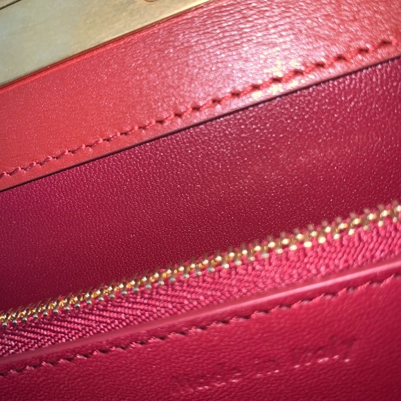 Celine Clasp Medium Red Calfskin Leather Tote - Picture 14 of 16